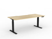 Agile Double Motor Electric Individual Desk 1800mm x 800mm Natural Oak Black Powdercoat