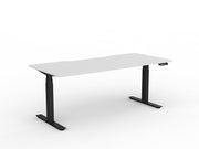 Agile Double Motor Electric Individual Desk 1800mm x 800mm White Black Powdercoat