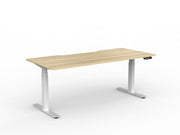 Agile Double Motor Electric Individual Desk 1800mm x 800mm Natural Oak White Powdercoat