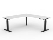 Agile Triple Motor Electric 90º Workstation 1800mmX1800mmX600mm White black Left Hand