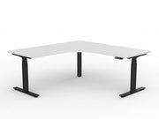 Agile Triple Motor Electric 90º Workstation 1800mmX1800mmX750mm White black Left Hand