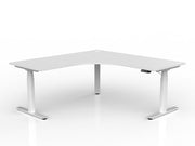 Agile Triple Motor Electric 90º Workstation 1800mmX1800mmX750mm White White Left Hand