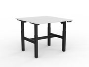 Agile 2-Column Electric Shared Desk White Black Powdercoat