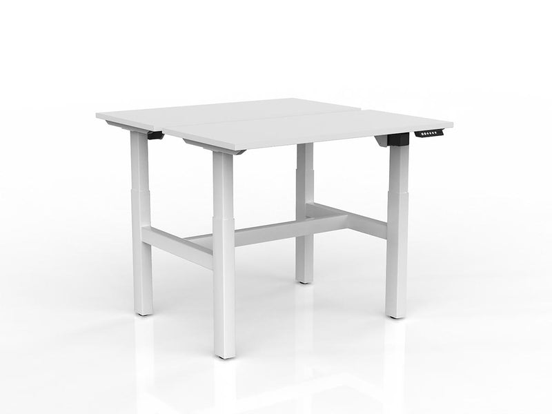 Agile 2-Column Electric Shared Desk White White Powdercoat