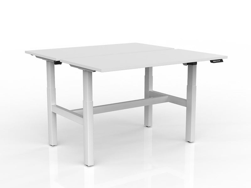 Agile 2-Column Electric Shared Desk White White Powdercoat