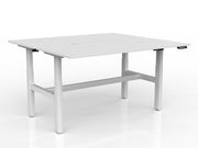 Agile 2-Column Electric Shared Desk White White Powdercoat
