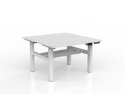 Agile 2-Column Electric Shared Desk With Cable Tray 1200mm x 600mm White White Powdercoat