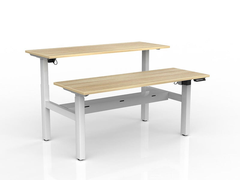 Agile 2-Column Electric Shared Desk With Cable Tray