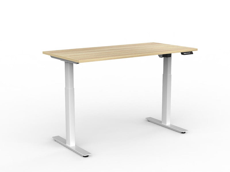 Agile Fixed Height Individual Desk 1200mm x 750mm Natural Oak Black Powdercoat