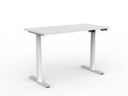 Agile Fixed Height Individual Desk 1200mm x 600mm Natural Oak White Powdercoat