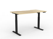 Agile Fixed Height Individual Desk 1500mm x 600mm Natural Oak Black Powdercoat