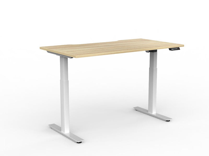 Agile Fixed Height Individual Desk 1500mm x 750mm Natural Oak Black Powdercoat
