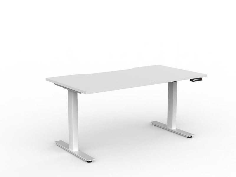 Agile Fixed Height Individual Desk 1500mm x 600mm White White Powdercoat