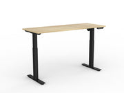 Agile Fixed Height Individual Desk 1500mm x 800mm Natural Oak Black Powdercoat