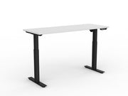 Agile Fixed Height Individual Desk 1500mm x 750mm Natural Oak White Powdercoat