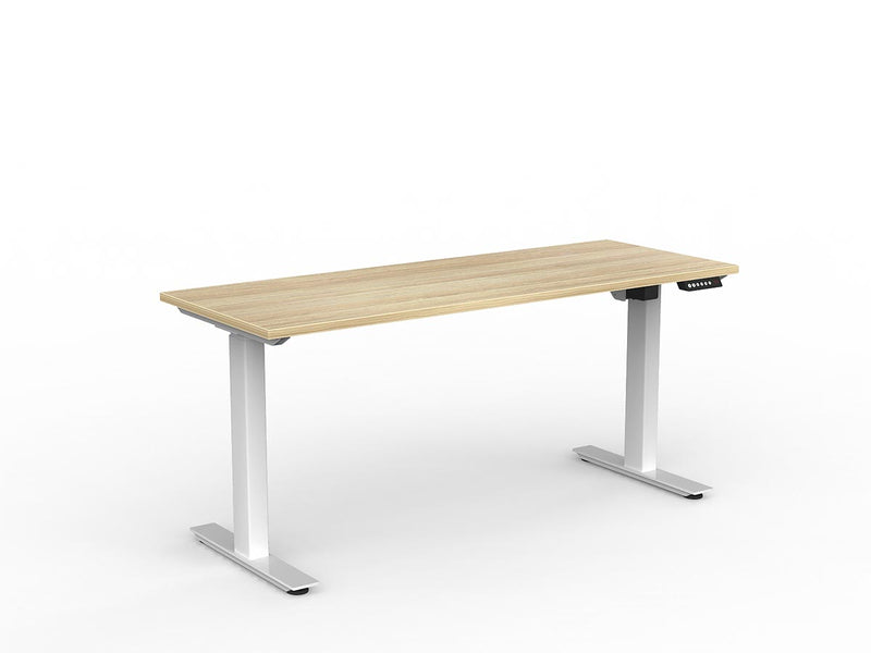 Agile Fixed Height Individual Desk 1600mm x 600mm White Black Powdercoat