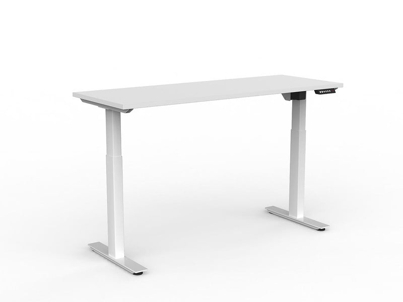Agile Fixed Height Individual Desk 1500mm x 800mm Natural Oak White Powdercoat