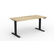 Agile Fixed Height Individual Desk 1600mm x 750mm White Black Powdercoat