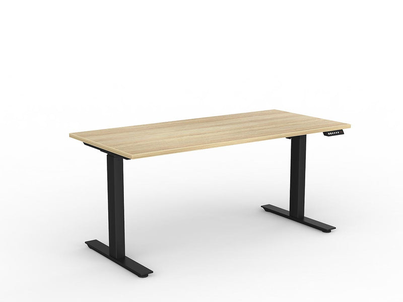 Agile Fixed Height Individual Desk 1600mm x 750mm White Black Powdercoat