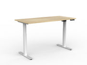 Agile Fixed Height Individual Desk 1600mm x 800mm Natural Oak Black Powdercoat