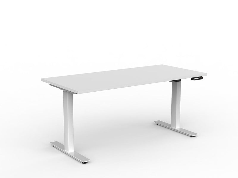 Agile Fixed Height Individual Desk 1600mm x 750mm White White Powdercoat