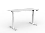 Agile Fixed Height Individual Desk 1600mm x 750mm Natural Oak White Powdercoat