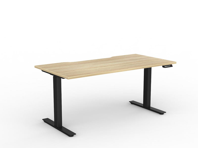 Agile Fixed Height Individual Desk 1800mm x 600mm White Black Powdercoat