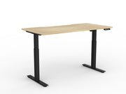 Agile Fixed Height Individual Desk 1800mm x 600mm Natural Oak Black Powdercoat