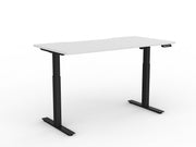 Agile Fixed Height Individual Desk 1600mm x 800mm Natural Oak White Powdercoat