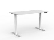 Agile Fixed Height Individual Desk 1800mm x 600mm Natural Oak White Powdercoat