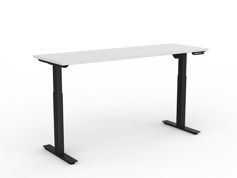 Agile Fixed Height Individual Desk 1800mm x 750mm Natural Oak White Powdercoat