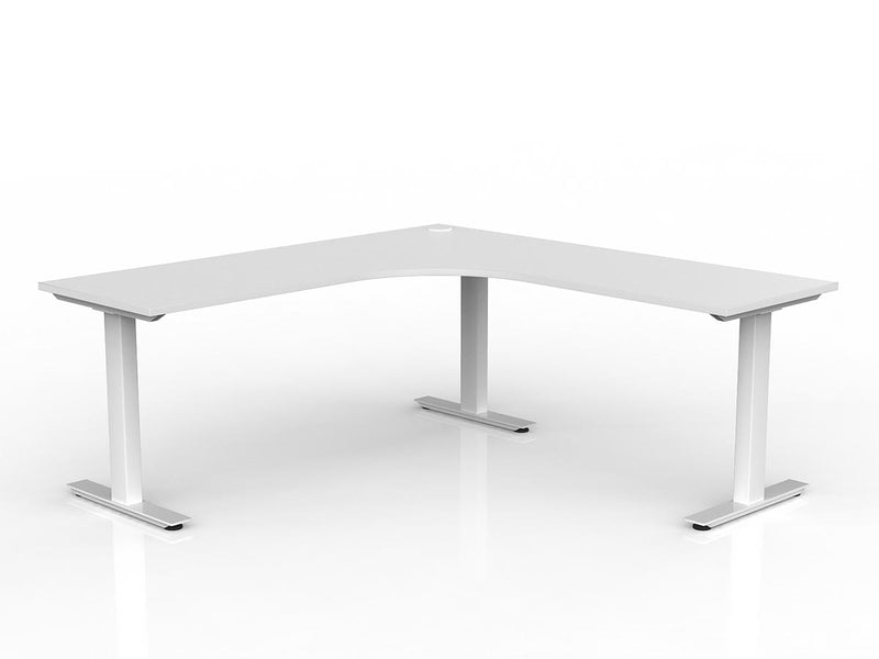 Agile Fixed Height 90º Workstation 1800mmX1800mmX600mm White White Right Hand