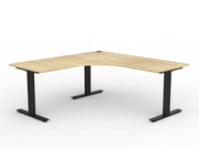 Agile Fixed Height 90º Workstation 1800mmX1800mmX750mm Natural Oak Black Left Hand