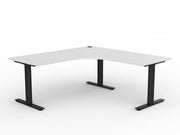 Agile Fixed Height 90º Workstation 1800mmX1800mmX750mm White Black Right Hand