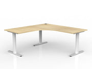 Agile Fixed Height 90º Workstation 1800mmX1800mmX750mm Natural Oak White Left Hand