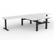Agile Fiexd Height 90º Shared Workstation 1800mmX1800mmX750mm White Black Powdercoat