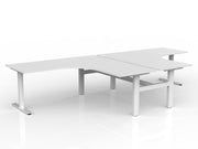 Agile Fiexd Height 90º Shared Workstation 1800mmX1800mmX750mm White White Powdercoat