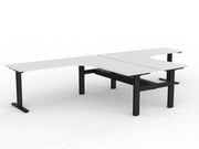 Agile Fiexd Height 90º Shared Workstation 1800mmX1800mmX600mm Cable Tray White Black Powdercoat