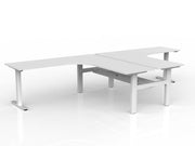 Agile Fiexd Height 90º Shared Workstation 1800mmX1800mmX600mm Cable Tray White White Powdercoat