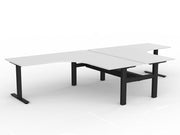 Agile Fiexd Height 90º Shared Workstation 1800mmX1800mmX750mm Cable Tray White Black Powdercoat