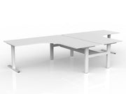 Agile Fiexd Height 90º Shared Workstation 1800mmX1800mmX750mm Cable Tray White White Powdercoat