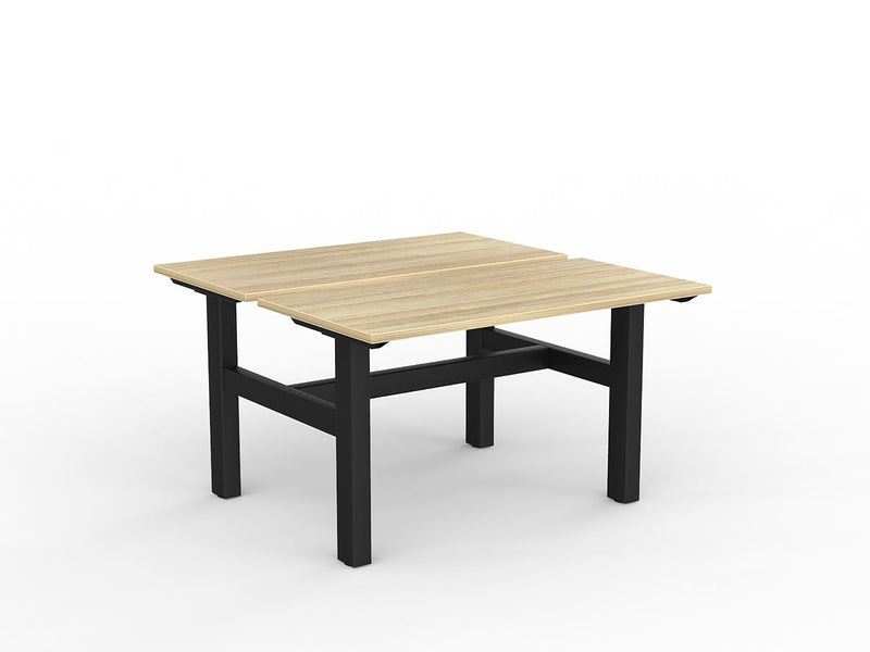 Agile Fixed Height Shared Desk 1200mm x 600mm Natural Oak Black Powdercoat