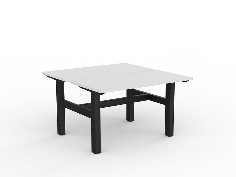 Agile Fixed Height Shared Desk 1200mm x 600mm White Black Powdercoat