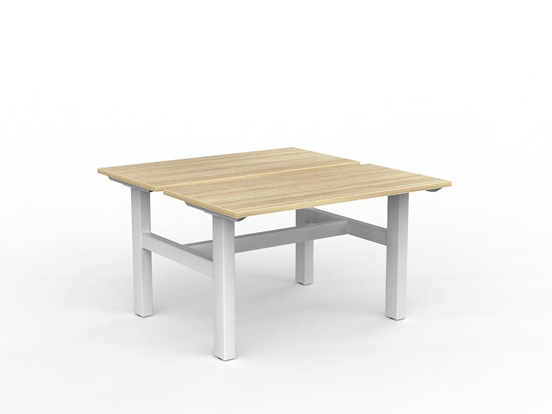 Agile Fixed Height Shared Desk 1200mm x 600mm Natural Oak White Powdercoat