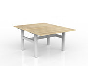 Agile Fixed Height Shared Desk 1200mm x 750mm Natural Oak White Powdercoat