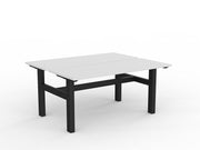 Agile Fixed Height Shared Desk 1500mm x 600mm White Black Powdercoat