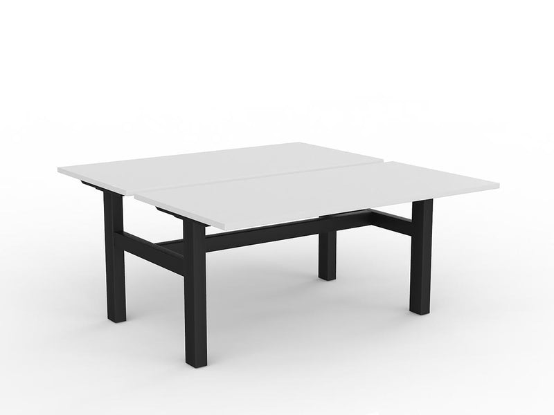 Agile Fixed Height Shared Desk 1500mm x 750mm White Black Powdercoat