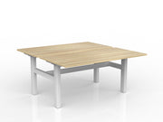 Agile Fixed Height Shared Desk 1500mm x 750mm Natural Oak White Powdercoat
