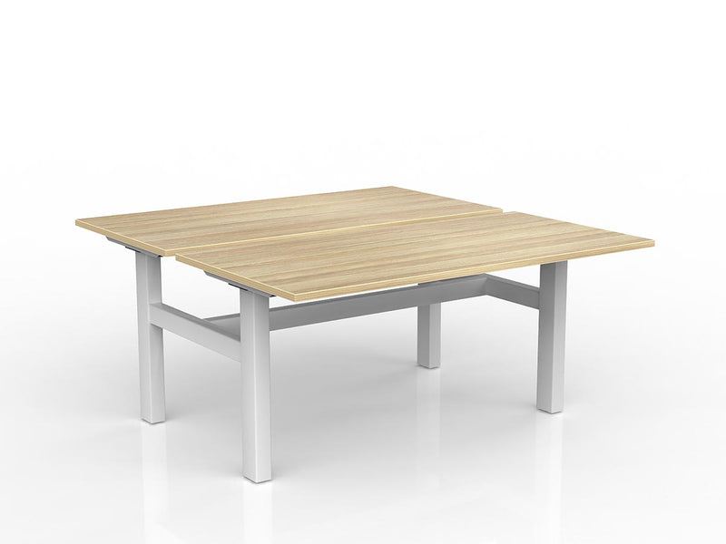 Agile Fixed Height Shared Desk 1500mm x 750mm Natural Oak White Powdercoat