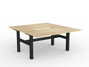 Agile Fixed Height Shared Desk 1500mm x 800mm Natural Oak Black Powdercoat